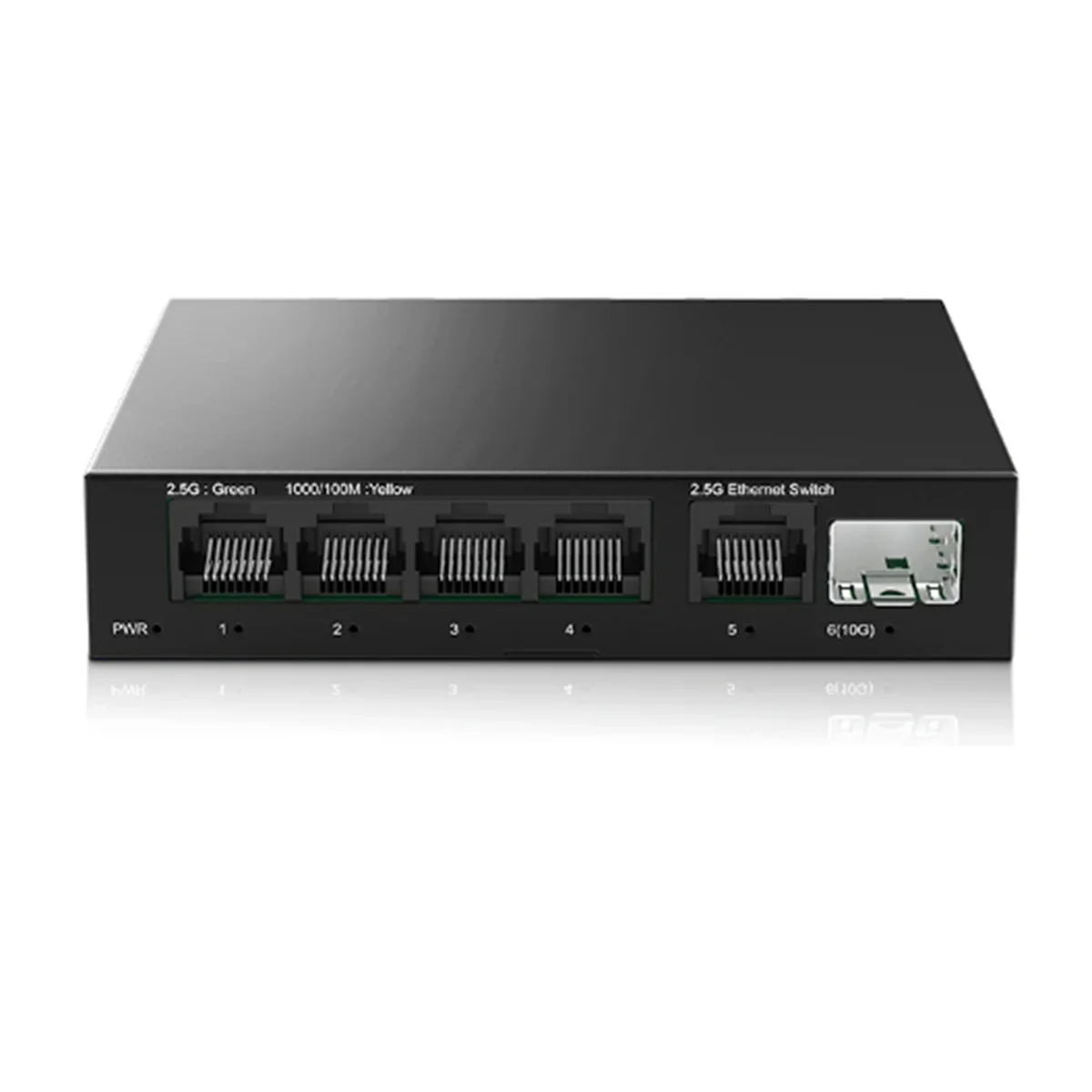 2,5G Switch 5 Port 2500Mbps Netzwerk-Switch mit 10G SFP+ Auto MDI/MDIX Plug and Play Unmanaged Ethernet Switch EU PLUGJAS