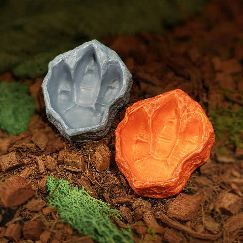 

Food Water Pots Rex Footprints Reptile Feeder Food Dish Pet Lizard Turtle Resin Food Bowl Tortoise Scorpion Gecko Tank Decor