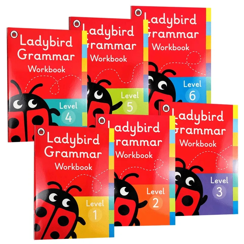 English Grammar Workbook 1-6 English Original Ladybug Grammar Workbook Children's Educational Books