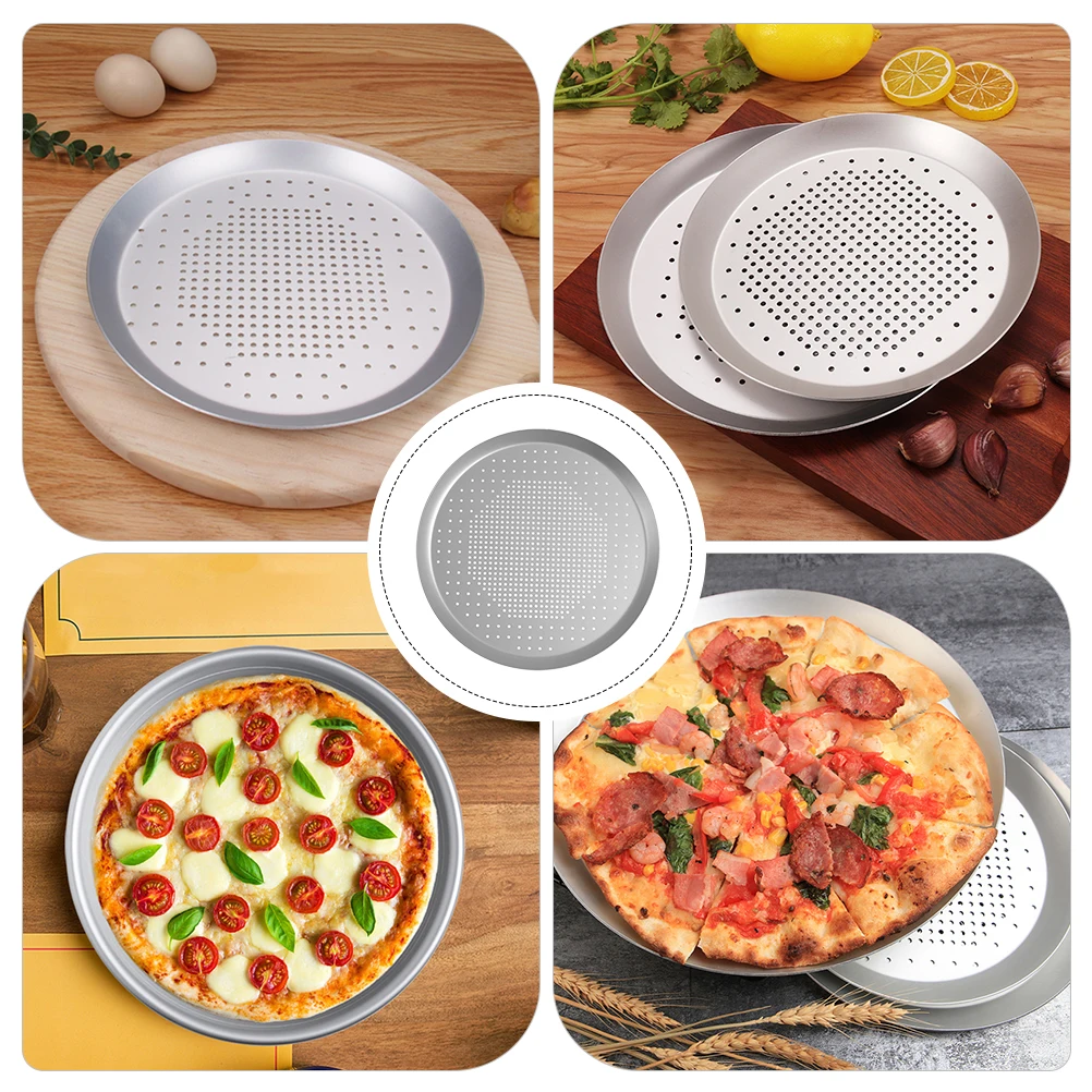 

Aluminum Alloy Pizza Tray Oven Pans Baking Pizza-pan for Bakeware Small Pancake