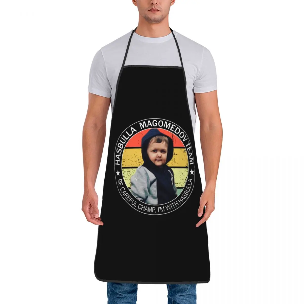 Funny Lovely Boy Apron Men Women Unisex Kitchen Chef Hasbulla Tablier Cuisine for Cooking Baking Gardening