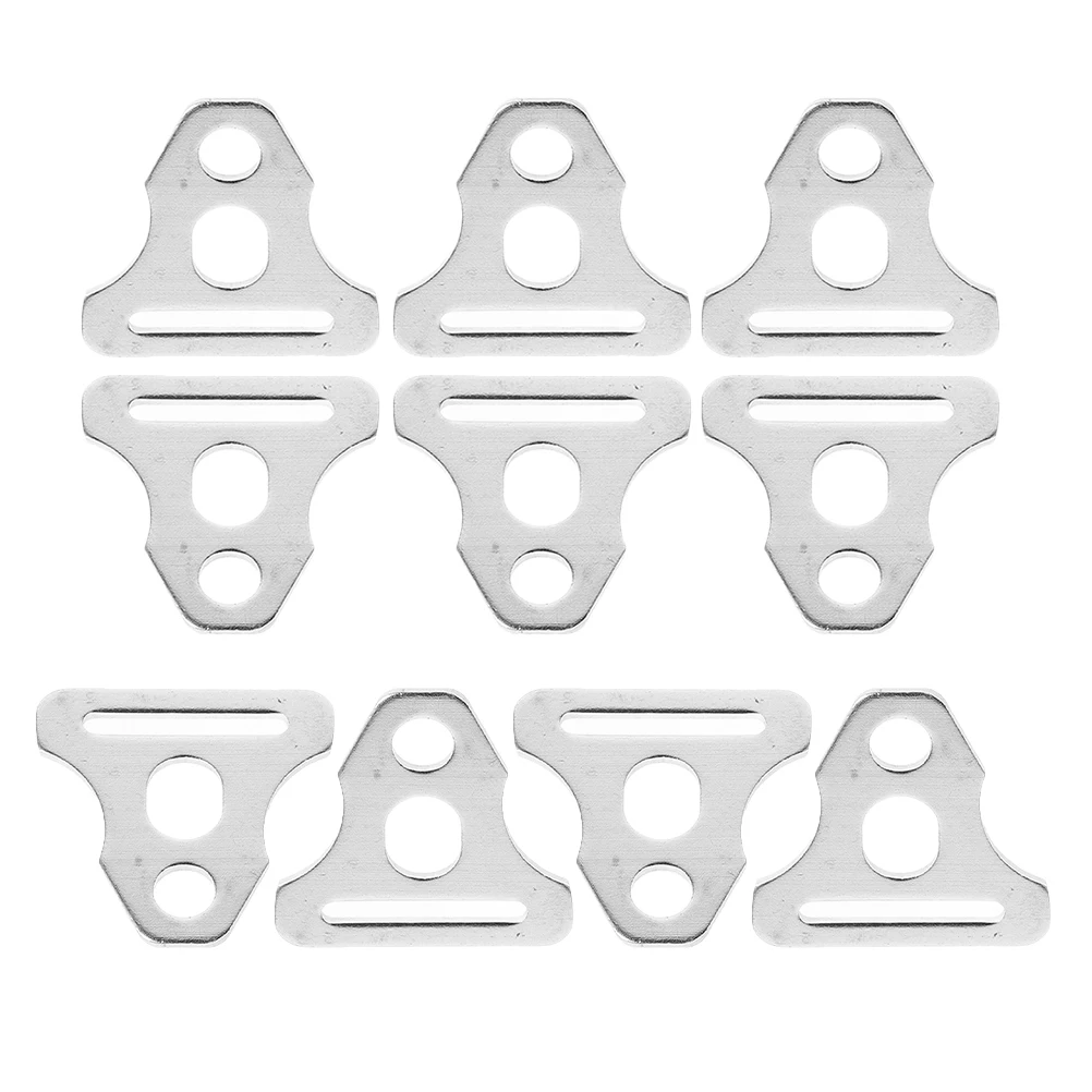 

10pcs Tent Skylight Accessories Lightweight Metal Triangle Piece Camping Tensioner Rope Buckle Cord Tightener Wind Resistant