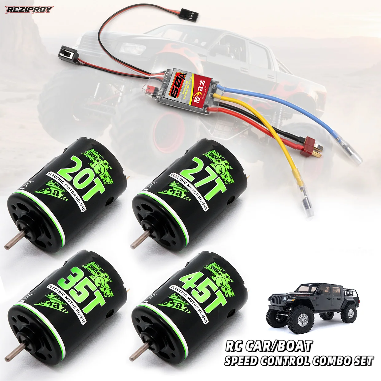 

Матовый двигатель RC 540 10T-80T с матовым регулятором скорости 60 А для 1/10 RC Crawler Axial SCX10 90046 Traxxas TRX4 D90 Hpi Tamiya arrma