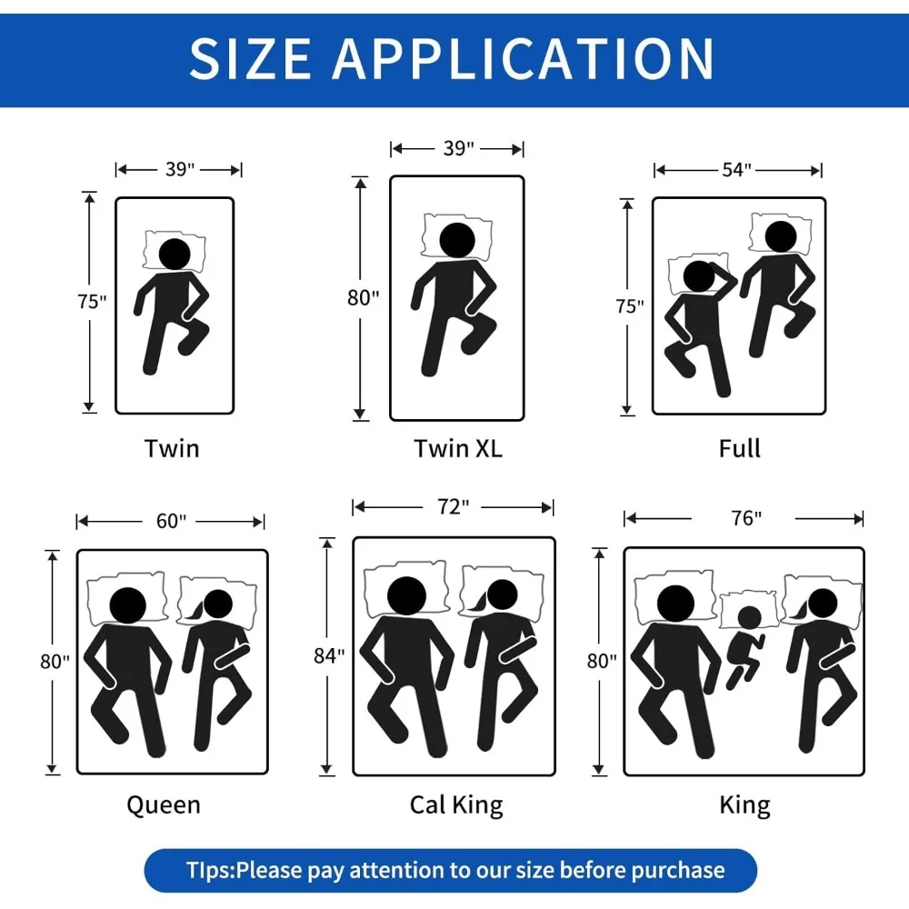 Topper de colchão de espuma viscoelástica de gel de 3 polegadas Queen, colchão de resfriamento com capa de bambu removível e lavável