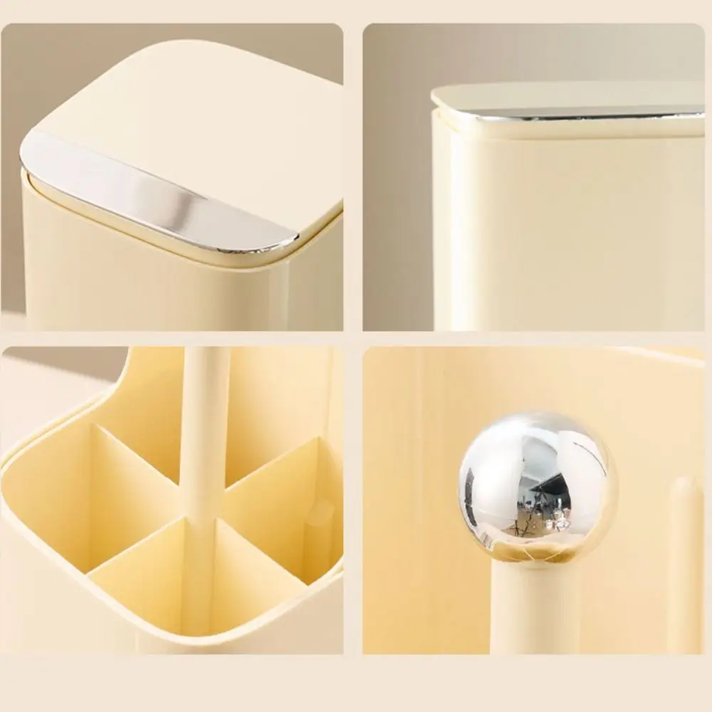 Portable Automatic Lifting Makeup Brushes Holder Dustproof Large Capacity Lipstick Holder with Lid Waterproof Eyebrow Pen Holder