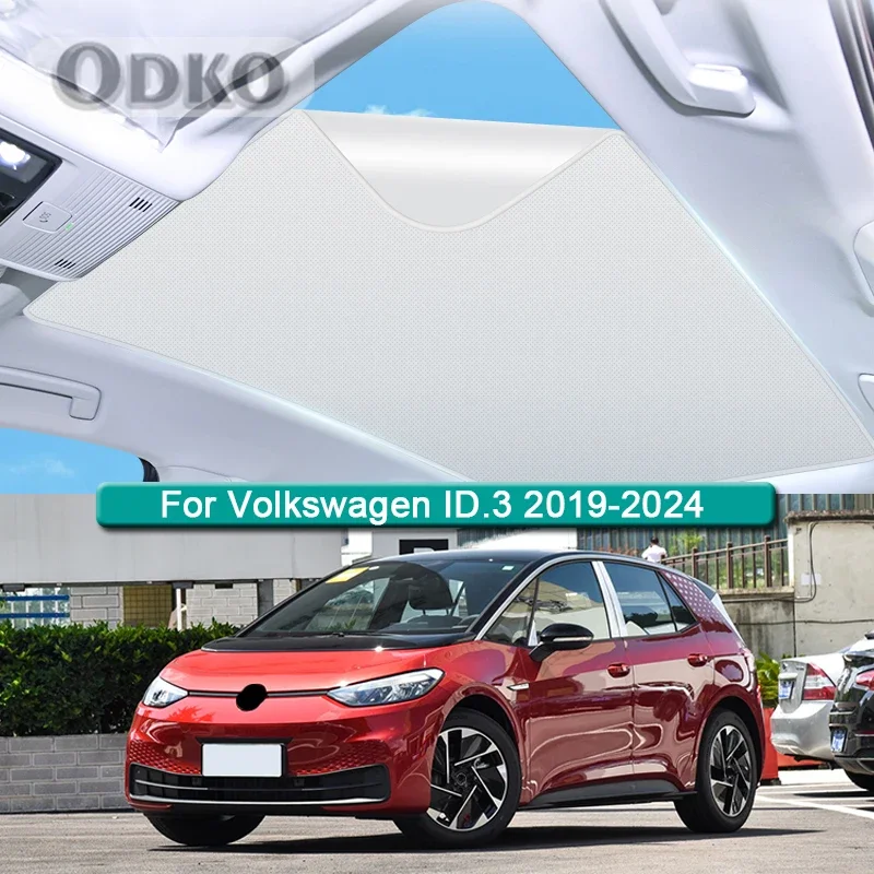 Car Roof Sunshade For Volkswagen ID.3 VW ID3 2019-2024 Electrostatic Adsorption Sunroof Sunshade Skylight Blind Shading Sticker