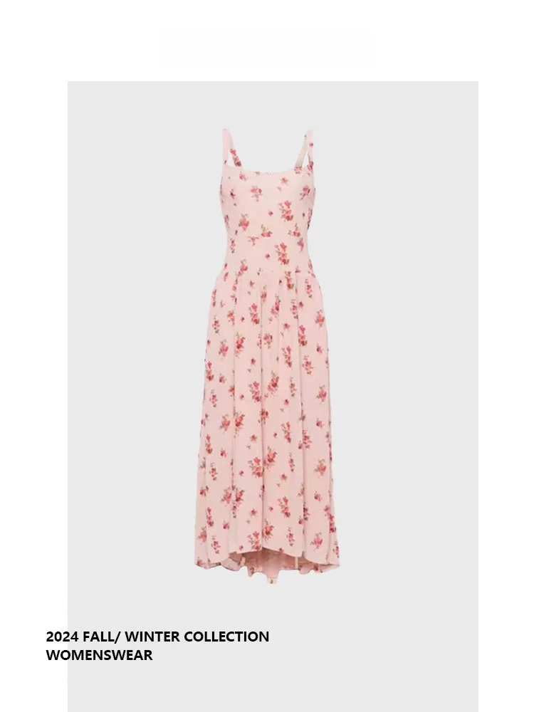 

Летнее платье Forever 2025 с квадратным вырезом, цветочным принтом, завышенной талией, на бретельках, для повседневной носки, больших размеров, силуэт «груша»