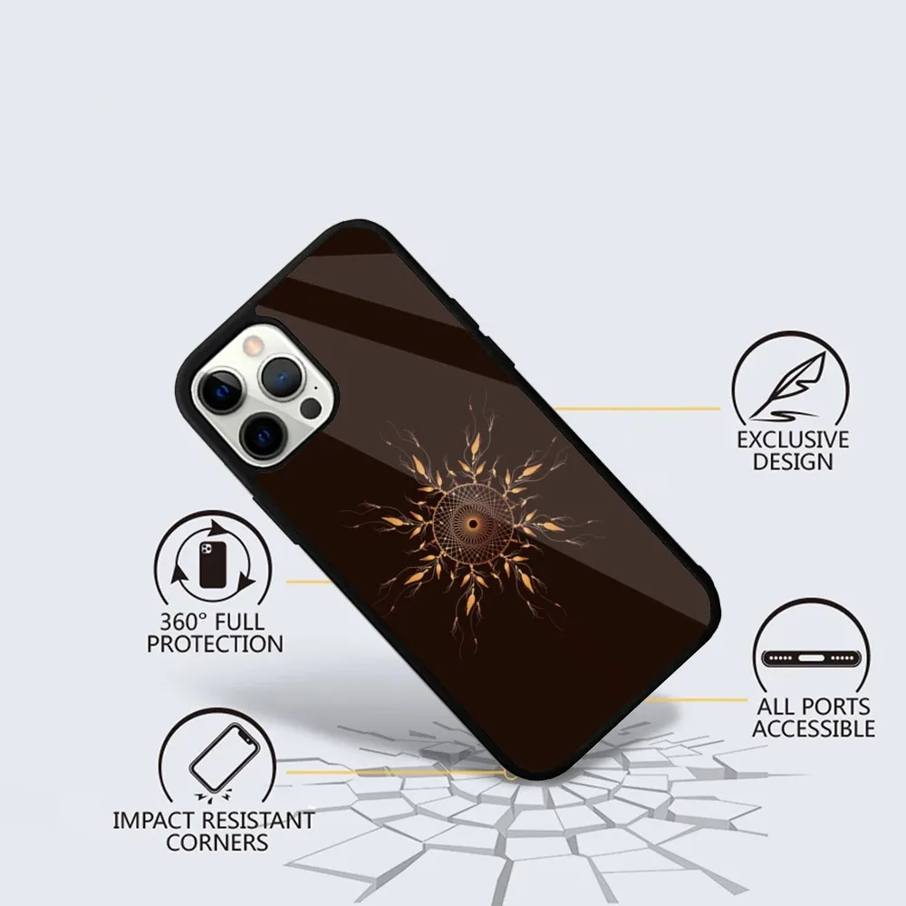 Fantasy Feather Dreamcatcher Phone Case For iPhone 15,14,13,12,11,Plus,Pro,Max Mini Magsafe Magnetic Wireless Charging