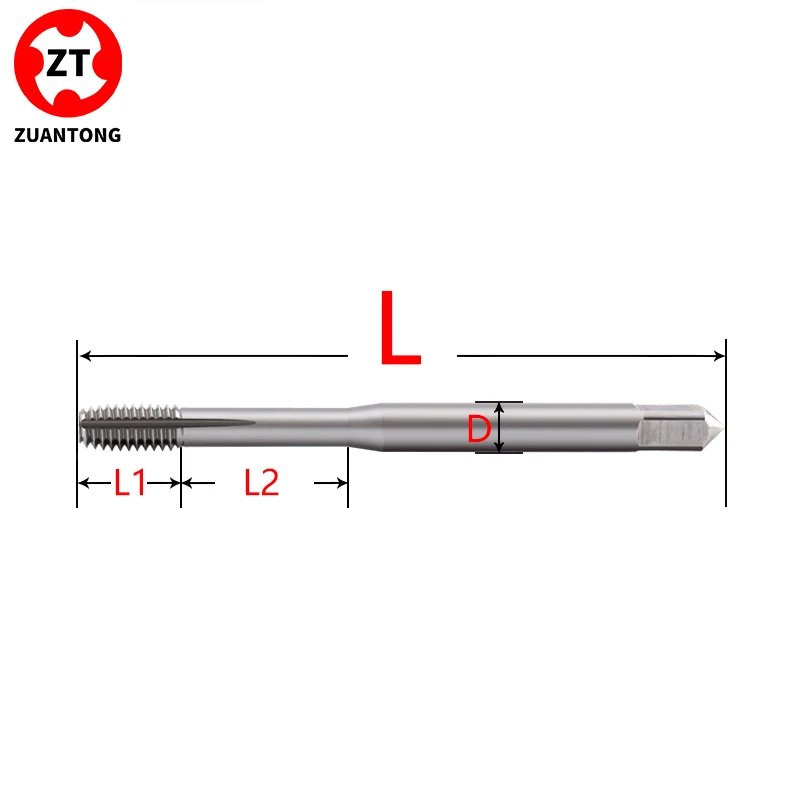 ZUANTONG HSSE-M42 DIN Standard Roll Tap Forming Tap DIN371 376 M1.6~M12 6HX Machine Thread Tap Without/TIN/TC50/TICN Coating