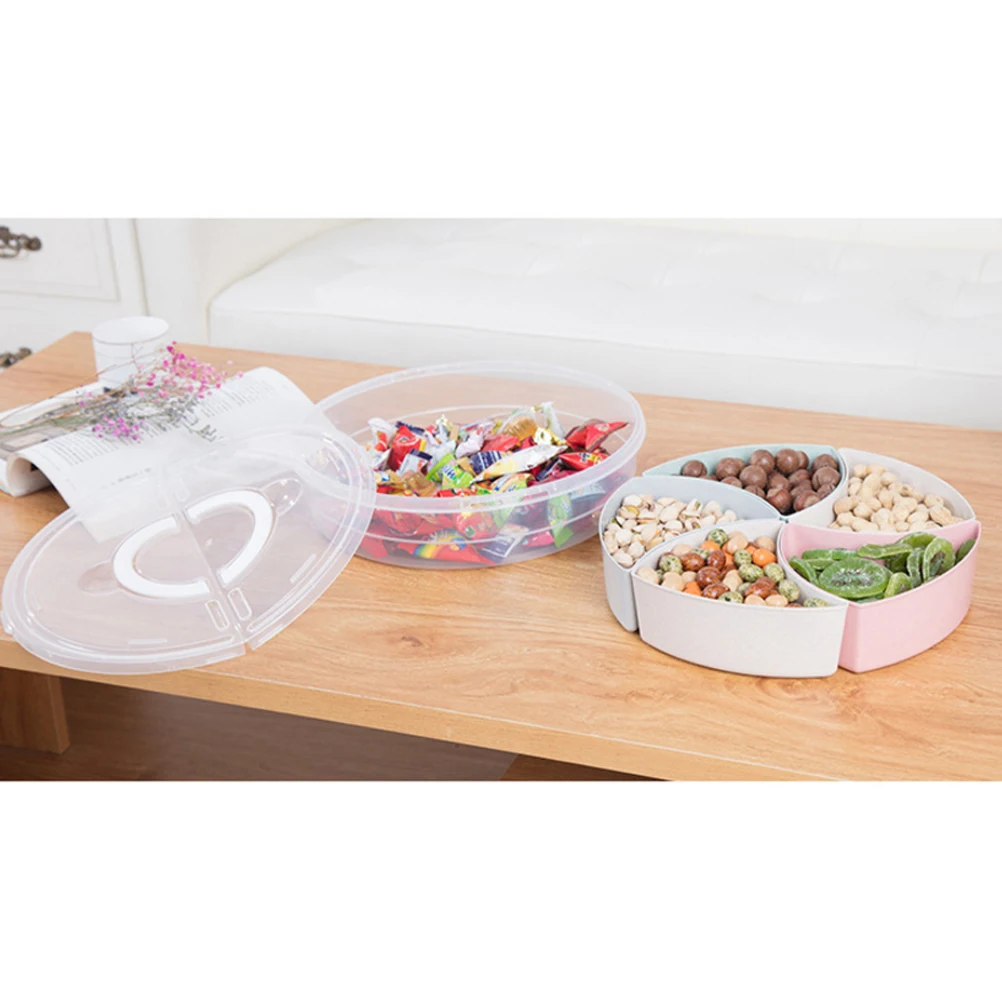 

dried fruit box fruit tray candy box 5-compartments storage box plastic candy holder