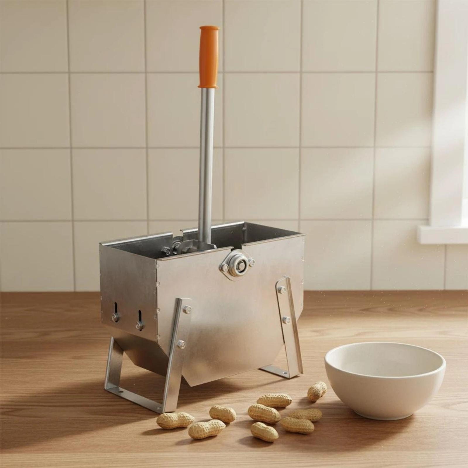 Descascador Manual de Amendoim Robusto com Manivela, Quebra-Nozes com Base Estável, Ferramenta de Cozinha de Uso Pesado para Fazenda