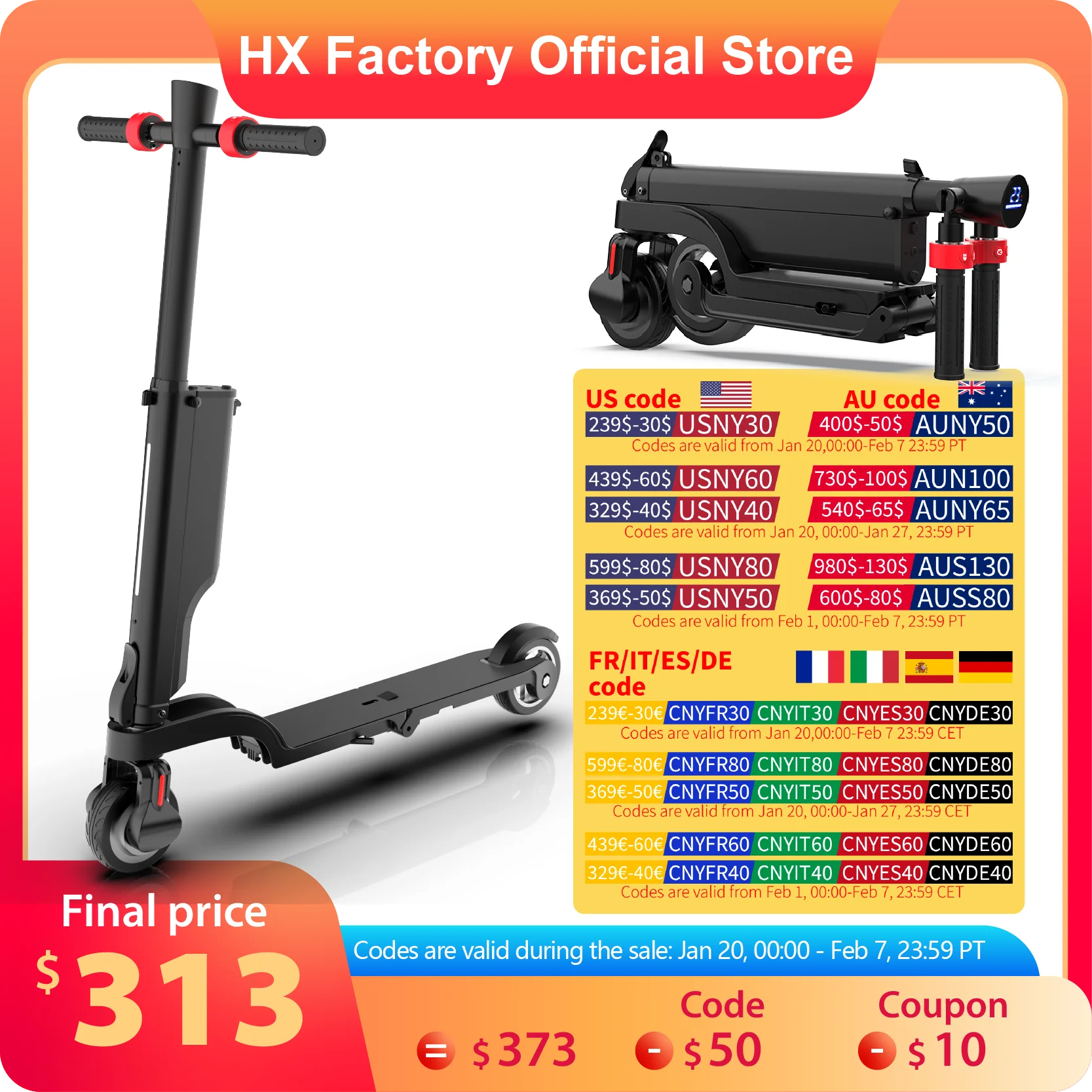 

HX X6 Foldable Electric Scooter 7.5A 350W 25KM/H EScooter 36V electric scooters 5.5 Inch E Scooter For Adults