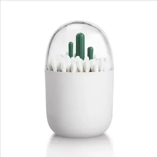 Creative Toothpick Holder Plastic Cotton Swab Holder With Cute Mini Cactus Trees Rabbit Table Accessories Home Decor view 4