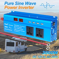 Pure Sine Wave Inverter 3000w Power DC12V To AC110V 220V Portable Converter  UN EU US Socket Car Solar Inverter