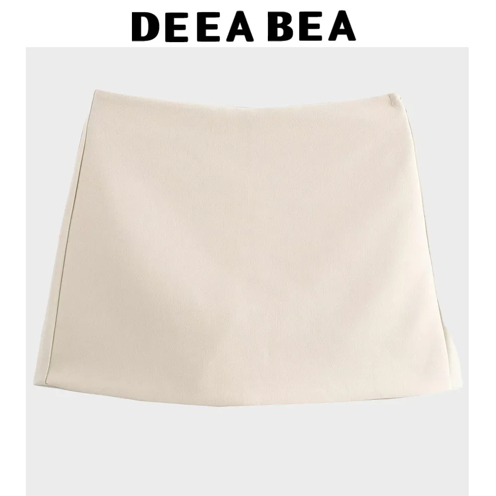 DEEABAE Elegant Women's Solid Color Fashion Slim Waist Asymmetric Simple All-match Skirt Pants