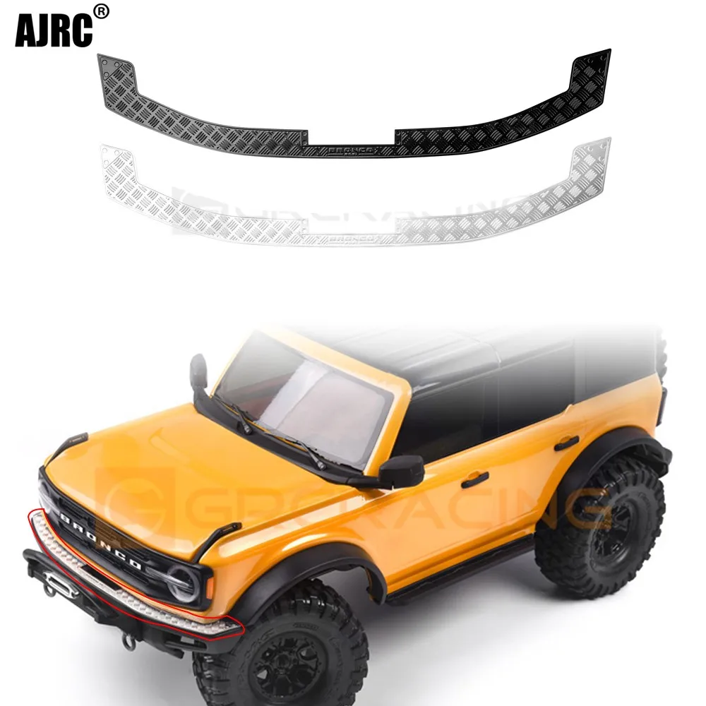 Front Bumper Anti Slide Decorative Sheet/stainless Steel Car Shell Metal Protective Sheet For 1/10 Traxxas Trx-4 Bronco Trx4