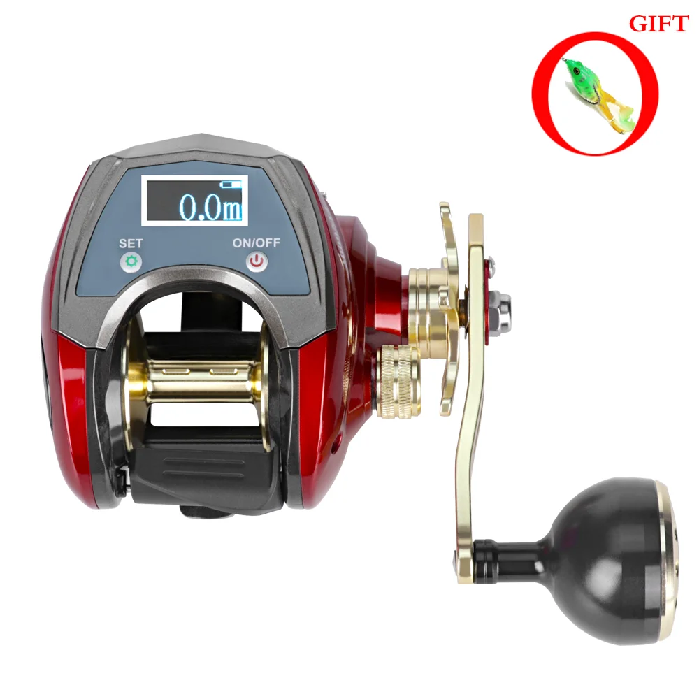 MJ3000 Electric Line Count Fishing Wheel 20 Kg Drag Power Digital Display Built-in Lithium Battery Sea Fishing Baitcasting Reel