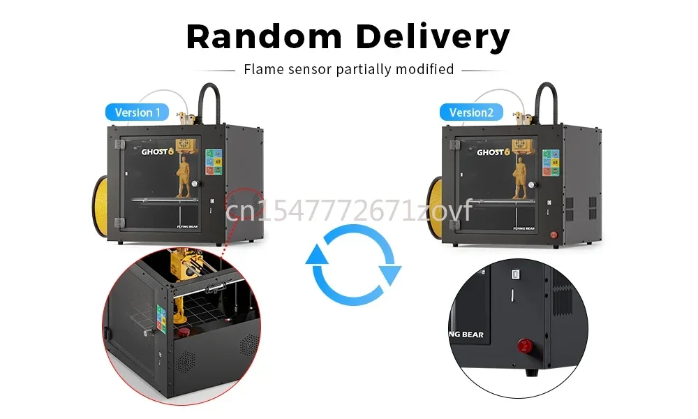 Filament 3d Printer Printing Machine Wifi Connection High Precision Flying Bear Ghost 6 Core xy Structure Direct Extruder