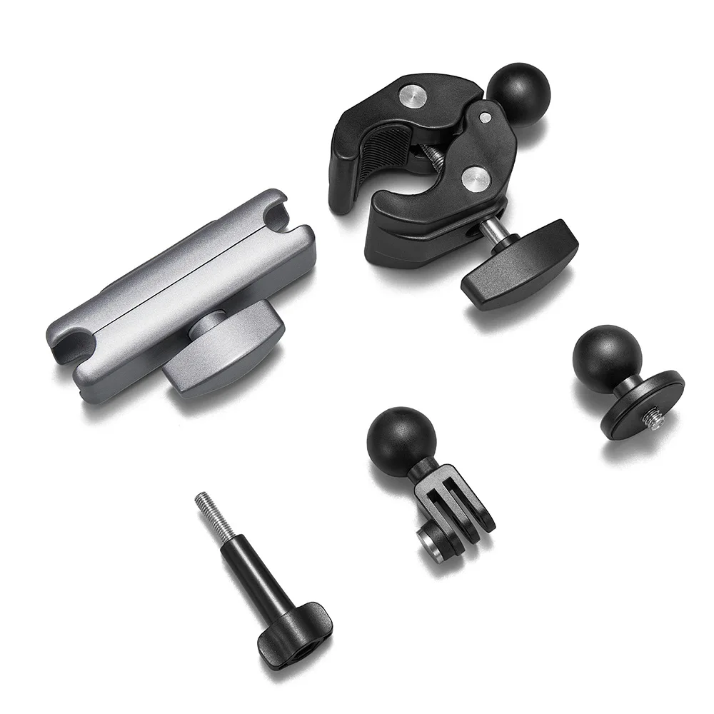 Aluminum Handlebar Clamp Mount for Action Cameras with Full 360 Rotation for Insta360 For Dji Action Hero 9 to 13