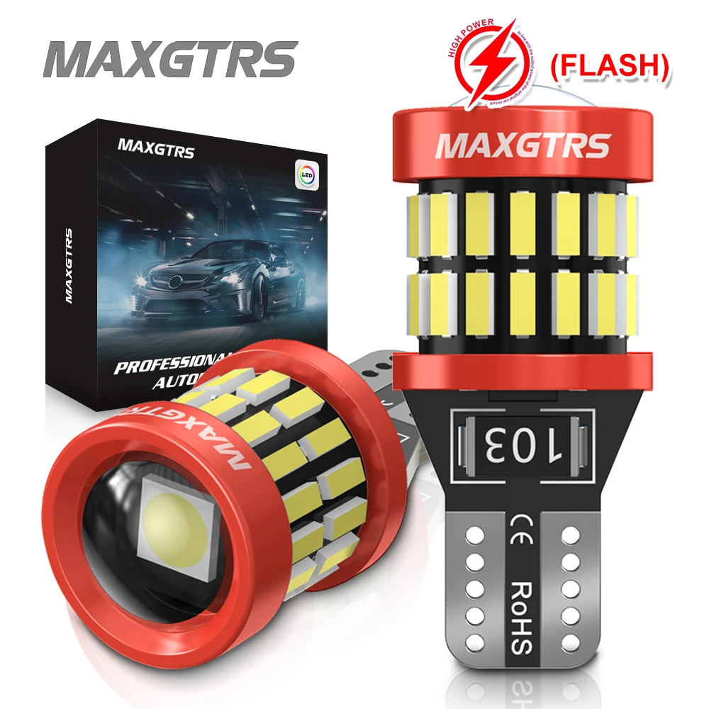 2x Flash T10 LED W5W Car Side Interior Lights 12V Super Bright Bulb 3030 Chips 194 168 Auto White 6000K Parking Marker Lamps