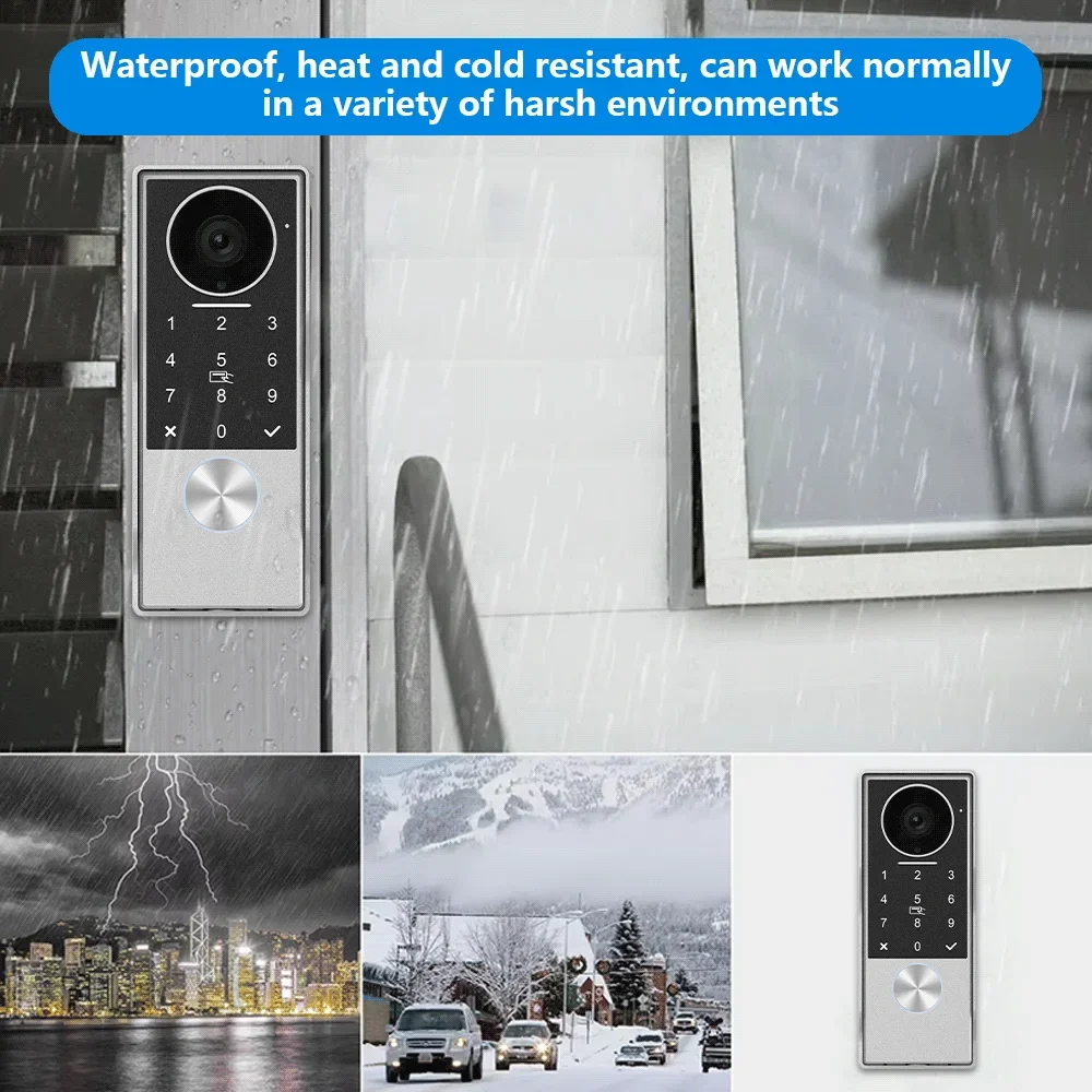 Campainha de vídeo de metal de 2 fios com pino de cartão TUYA IC desbloquear 24 câmera IP suporte sistema de intercomunicação de vídeo inteligente para casa 1080P