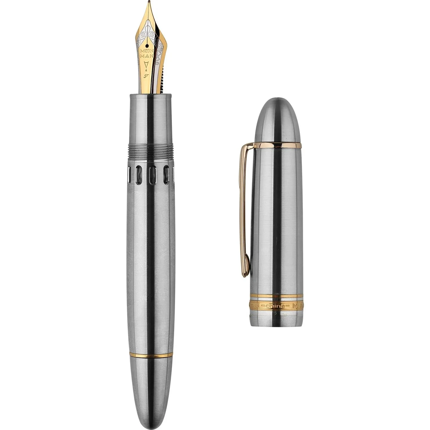 

MAJOHN P141 Поршневая перьевая ручка с титановым кованым узором No 8 40 # Роскошная ручка для письма каллиграфии большого размера с наконечником F