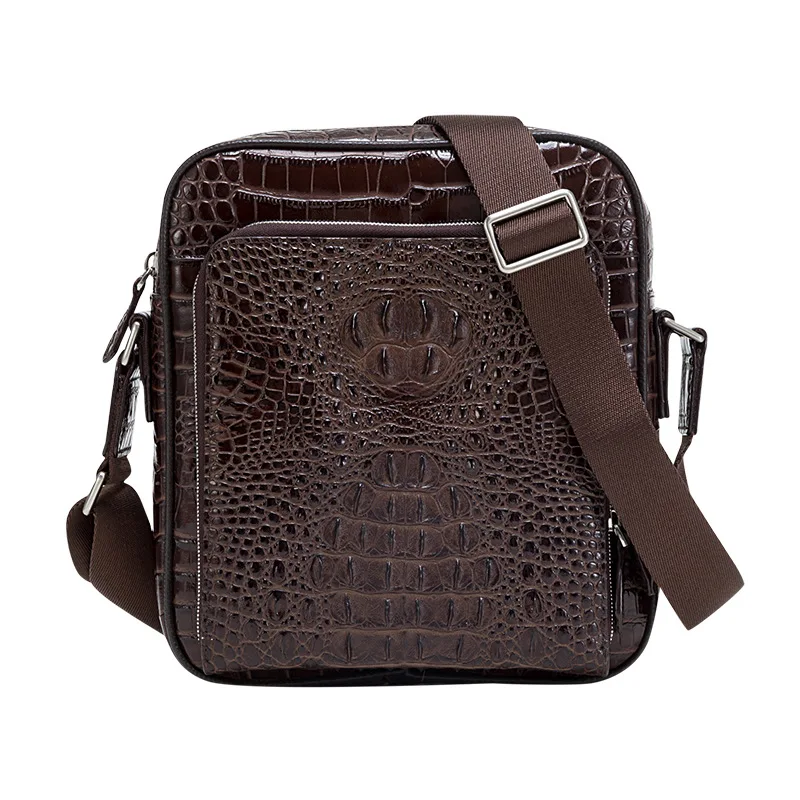 Imagem -02 - Couro Masculino Único Ombro Zíper Mensageiro Bolsa Bolsa Crossbody de Couro Genuíno Pasta de Negócios Lazer Alta Qualidade Nova