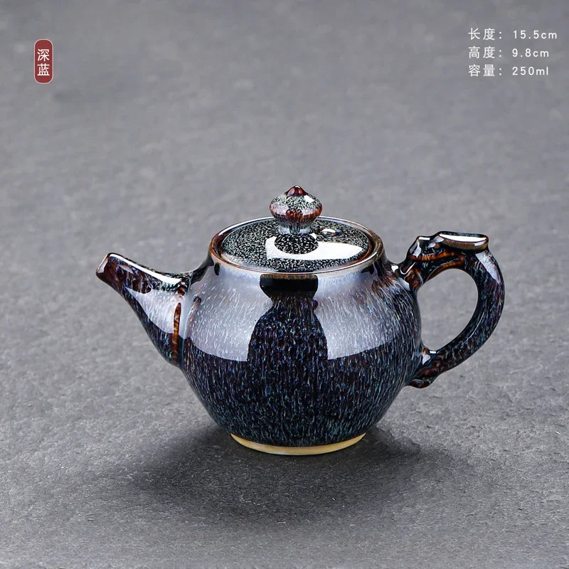 Kiln Glazed Ceramic Tea Pot Small Jun Porcelain Kung Fu Set Simple and Personalized Single