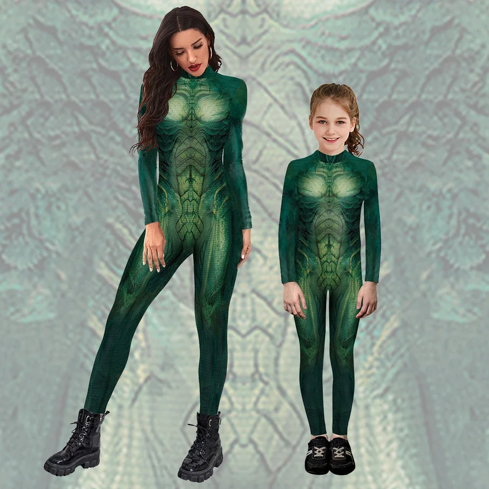 

Girl Costume Animal 3D Print Snake Costume Women Kids Zentai Bodysuits Halloween Carnival Party Stage Performance Outfit Set