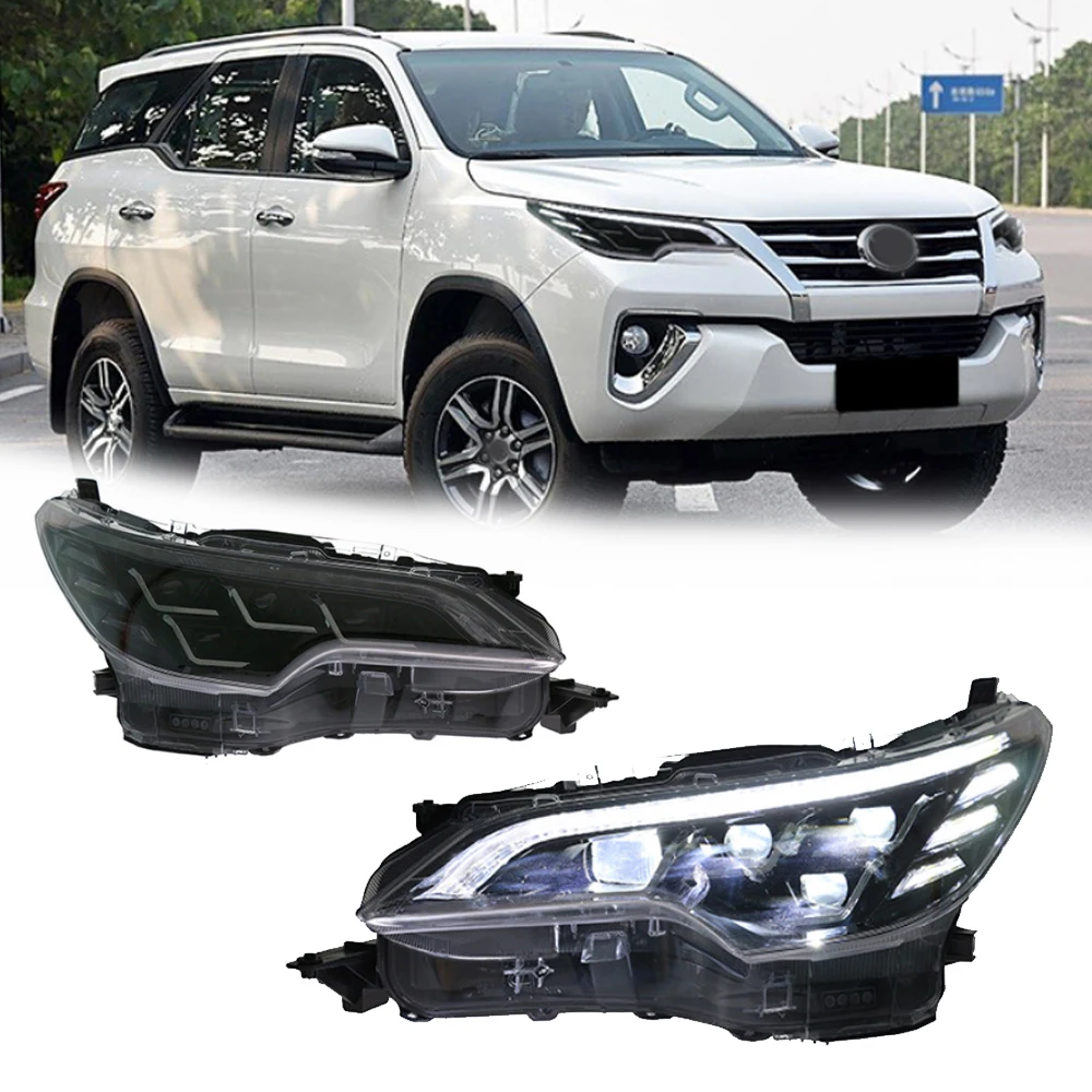 

Стайлинг светодиодные фары для Toyota Fortuner 16-20 новый стиль светодиодные DRL автомобильные фары в сборе сигнал автоаксессуары модифицированная лампа