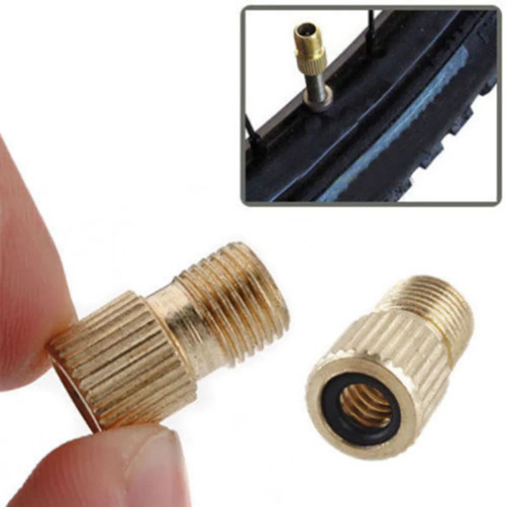 Wheel Tire Conversion Valve Adapter Converts Presta to Schrader Bicycle Pump Valve Cap Conversion Head Tire Valve Connector