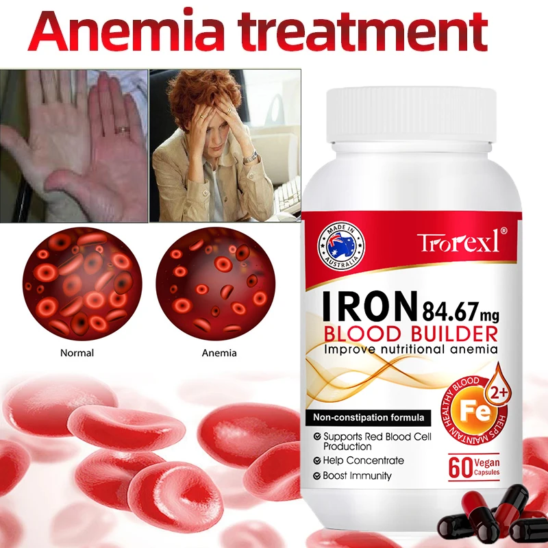 Iron Blood Builder Supplement for Women Nutritional Anemia, Iron Levels, Enhance Immunity Pills for Women Boosting Hemoglobin