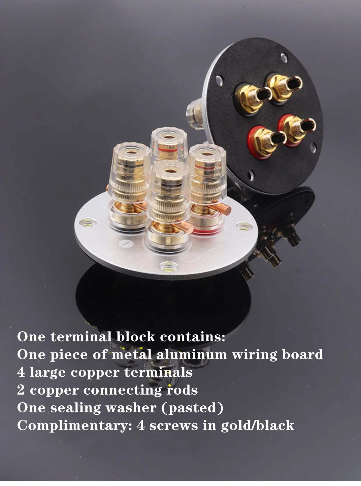 GHXAMP 75mm Round All-copper Terminal Box Speaker Junction Box DIY Accessories 1PC