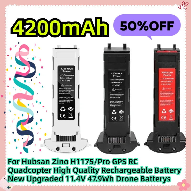 

For Hubsan Zino H117S/Pro GPS RC Quadcopter High Quality Rechargeable Battery New Upgraded 11.4V 4200mAh 47.9Wh Drone Batterys