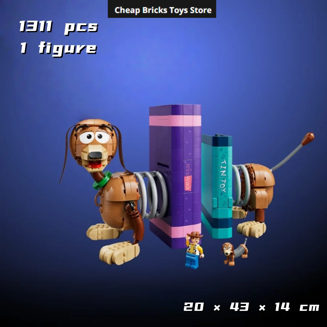 Barato, 1311 peças, Modelo de Blocos de Montar do Personagem de Filme Slinky Dog (Story), Brinquedos de Montar para Decoração de Casa, Presente para Adultos A