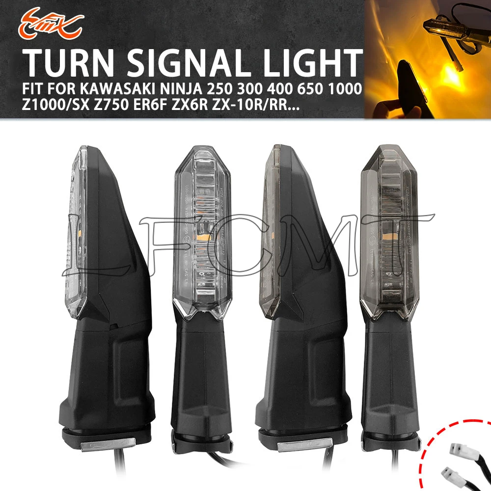 

Motorcycle Rear LED Turn Signal Indicator Light Fit for KAWASAKI NINJA 250 300 400 650 1000 Z1000/SX Z750 ER6F ZX6R ZX-10R/RR