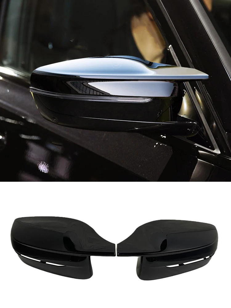 G30 G38 Helle schwarze Seitenflügel-Rückspiegel-Abdeckkappen für BMW 2 3 4 5 7 Serie G20 G21 G28 G22 G11 G12 G42 M4 Stil LHD RHD