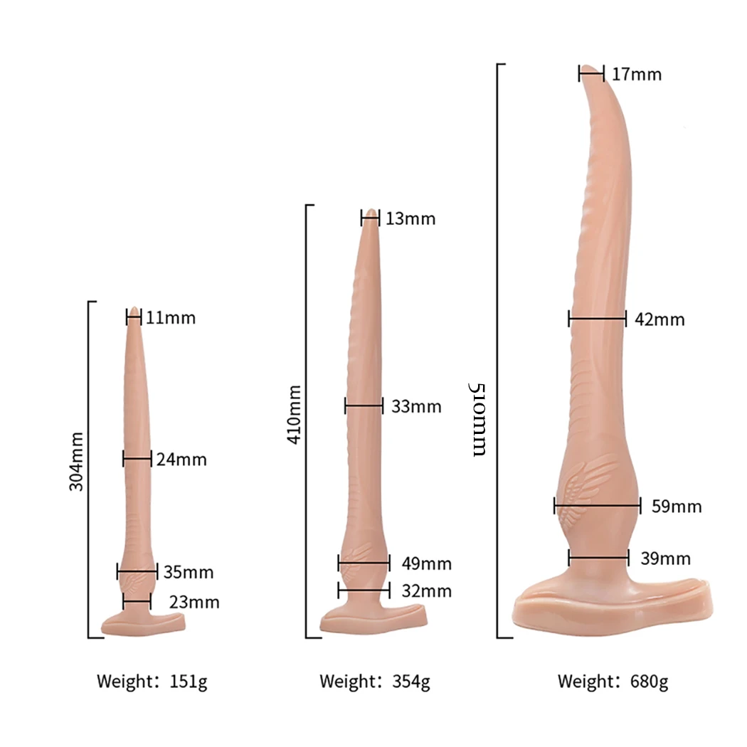 Overlength Anal Plug Dildos Sex Products Soft Huge Anal Dilator Sex Toys for Stimulate the Vagina and Anus Extra Long Butt Plug