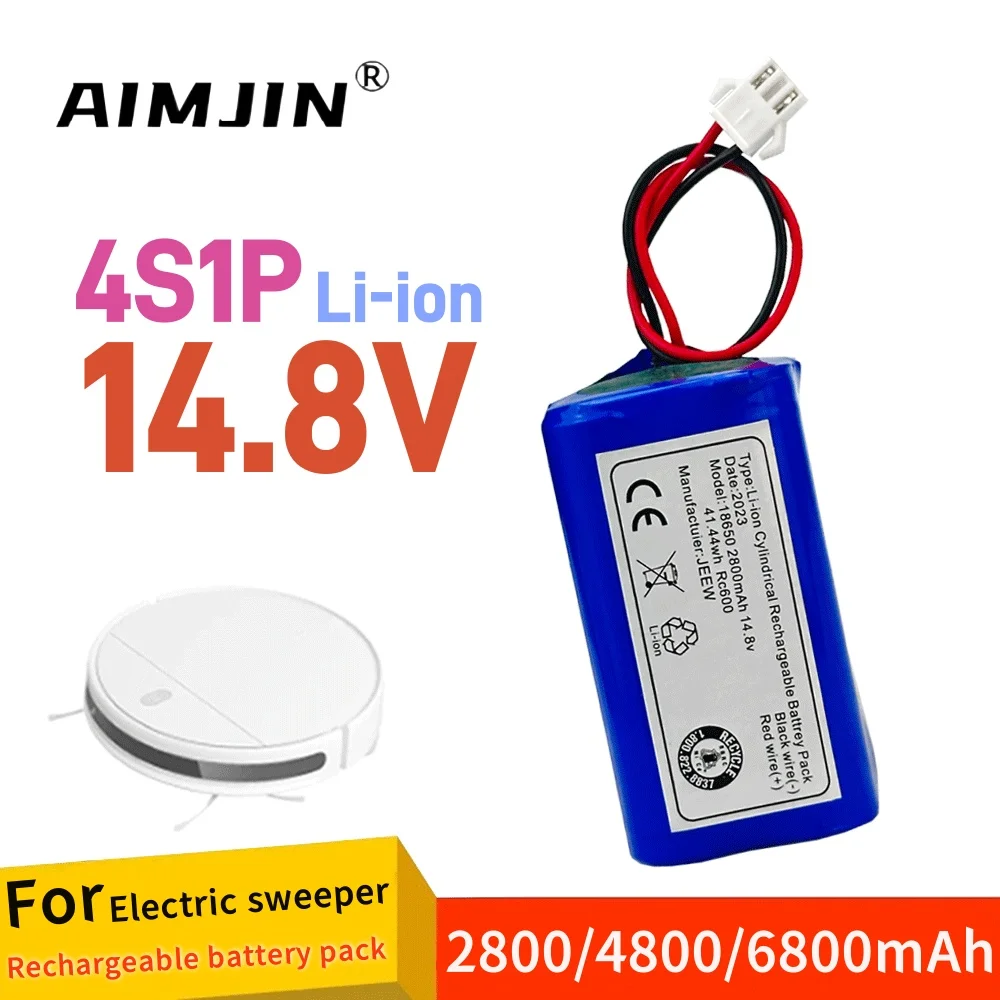 

14.8V 2.8/4.8/6.8Ah Li-ion Battery Pack SM 3P Plug For Airrobo P20 Robot Vacuum Cleaner