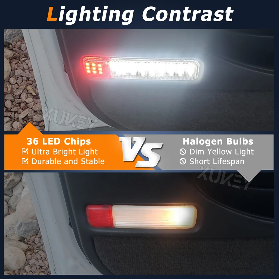 2-Pack LED Door Courtesy Lights For Chevy Silverado, Suburban, Tahoe, GMC Sierra & Yukon – White+Red