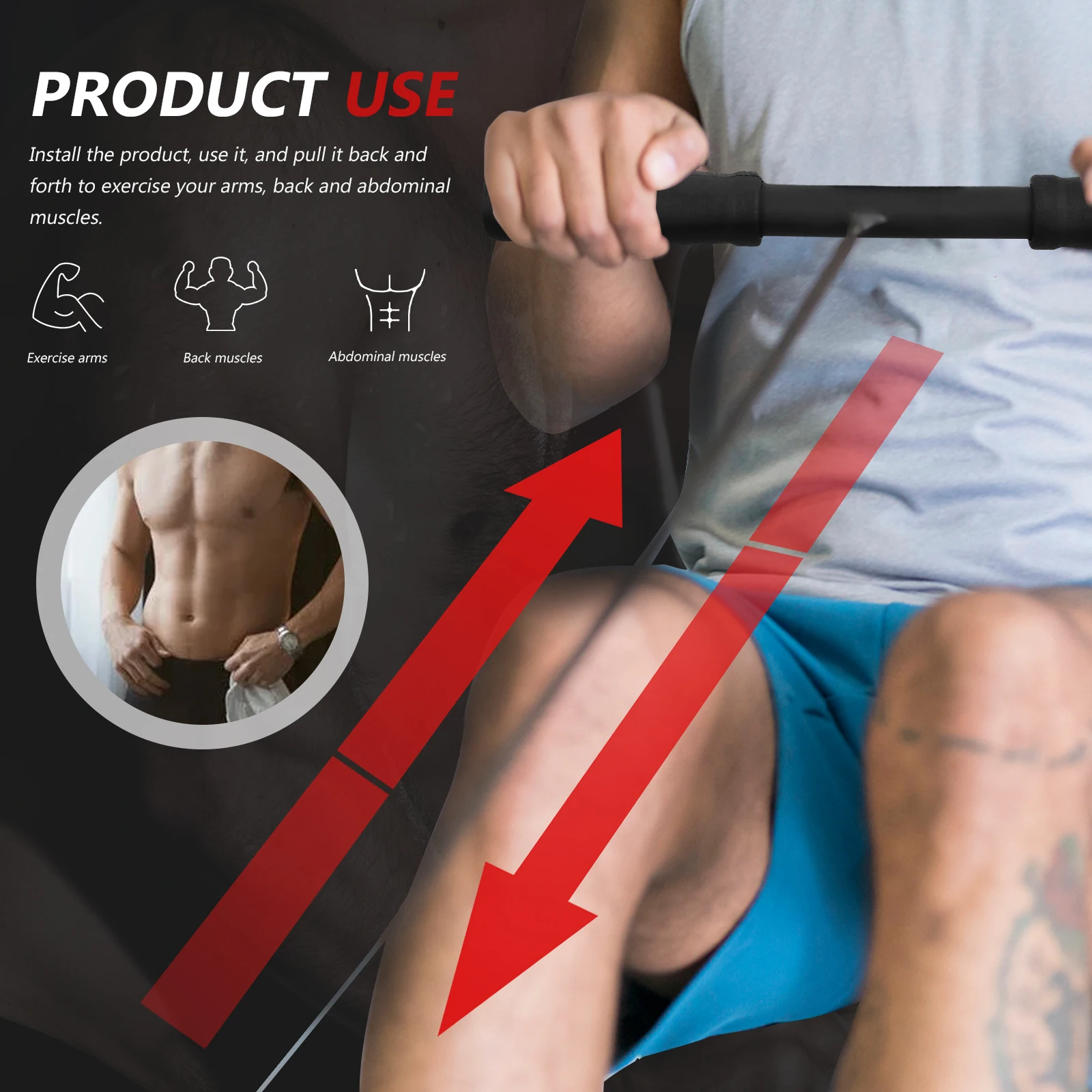 

Pull Down Handle For Cable Pulley System Fitness Equipment Detachable Strength Training Triceps Bar Cable Machine Attachment