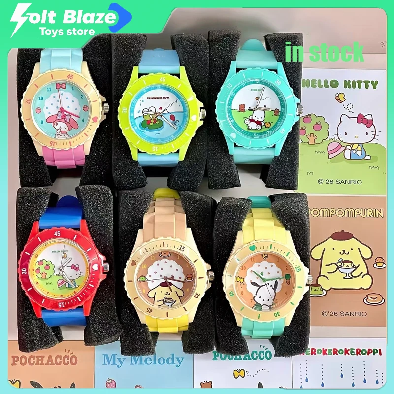 

Sanrio Spring Letter Series Watch Blind Box Lucky Box Hello Kitty Pochacco Cute Student Wristwatch Gift for Child Birthday Gifts