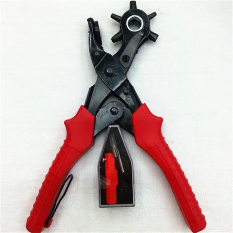

Leather Craft Tools Belt Hole Punch Plier Eyelet Puncher Revolve Sewing Machine Setter Tool Watchband Strap Household Paper DIY