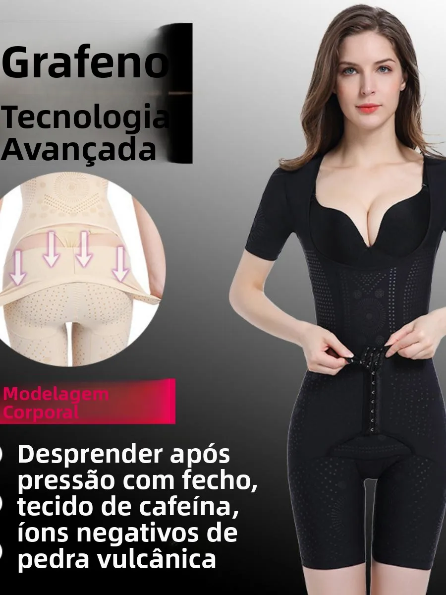 new-graphene-negative-ion-coffee-body-shaping-warmth-enhanced-mid-sleeve-front-button-back-off-ladies-shapewear-underwear