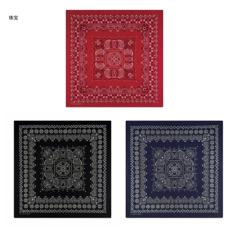 

X5QE Unisex Bandana Square Head Scarf Performances Stage Square Head Scarf for Outdoor Cycling and Fashion
