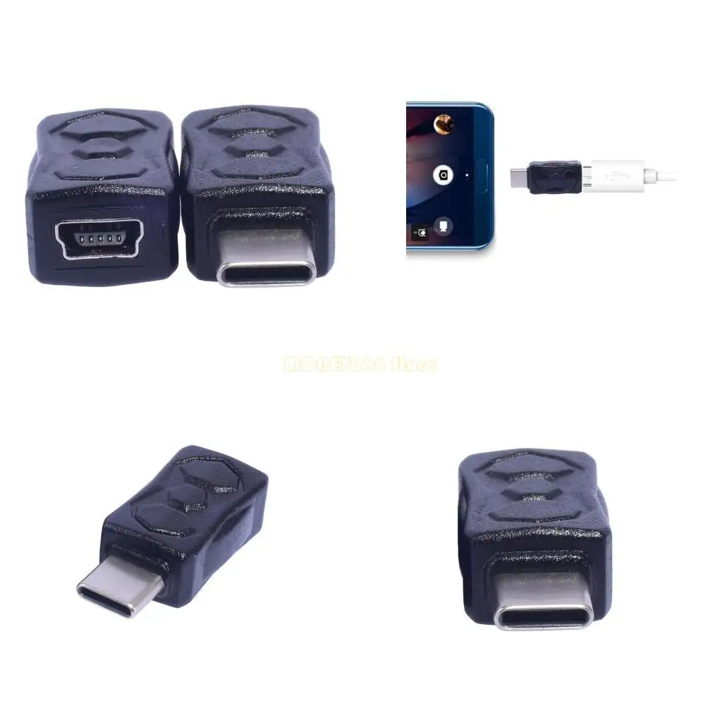 แท็บเล็ตสมาร์ทโฟนสมาร์ทโฟน F62C อะแดปเตอร์ Mini USB หญิงเป็น Type C Male Converter