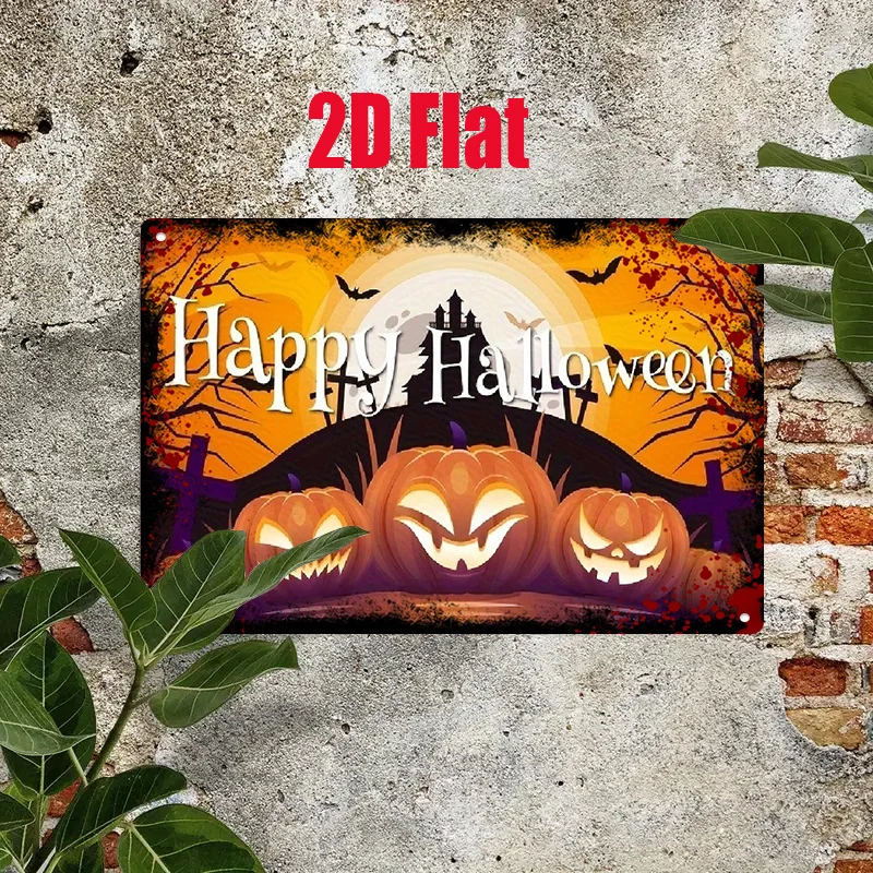 CIFBUY Vintage Aluminum Wall Art Waterproof Durable Pumpkin Ghost Castle Decor for Kitchen Bedroom Living Room Bathroom Home