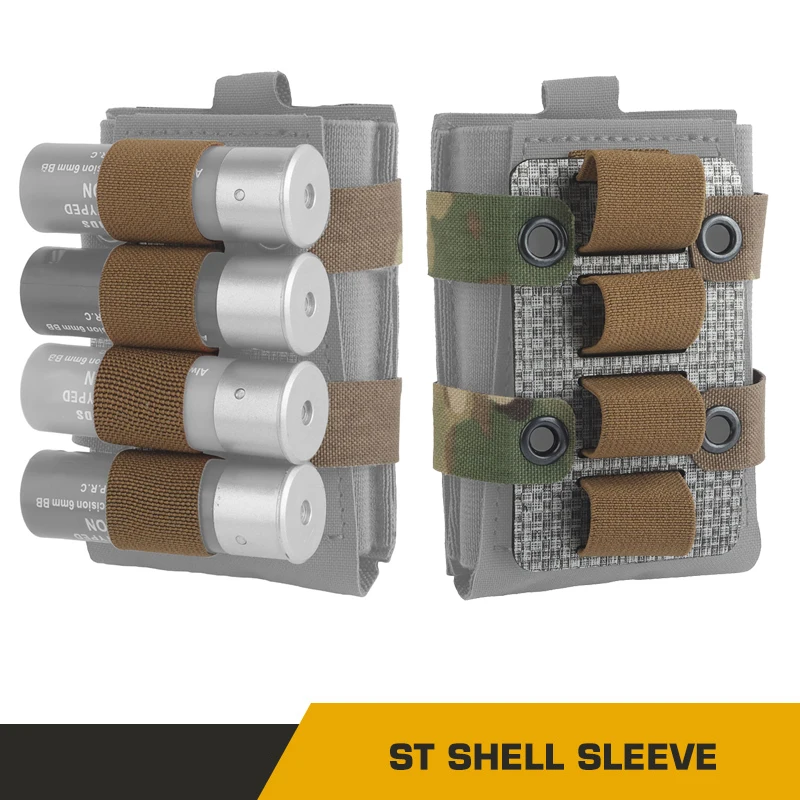 4 Rounds ST Shell Sleeve Storage Card Strip Tactical Shotgun Shell Holder for 5.56/7.62 Magazine Pouch Fixed Case Expansion