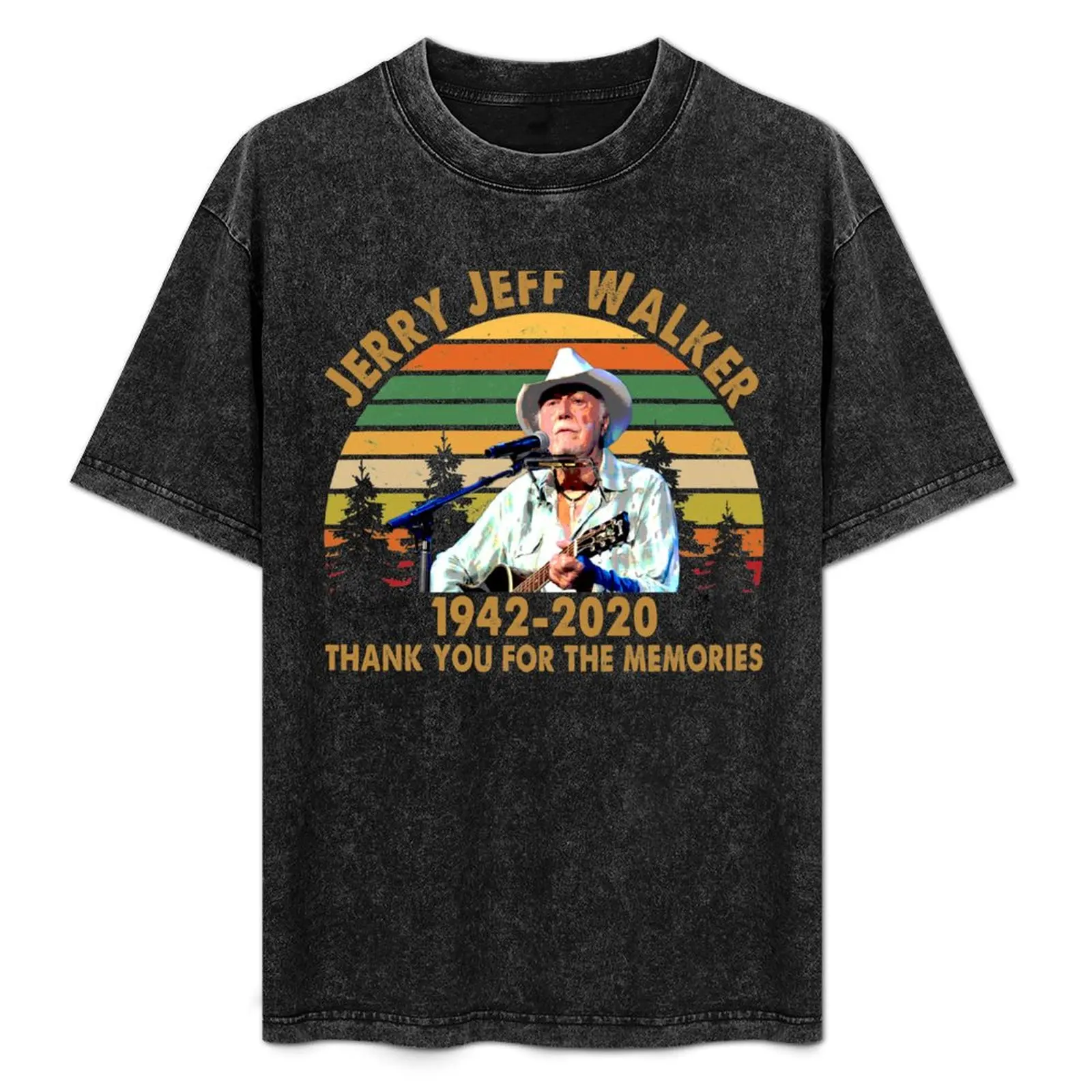 

Jerry Jeff Walker Thank you for the memories T-Shirt cotton graphic tees man t shirt Men's t-shirt