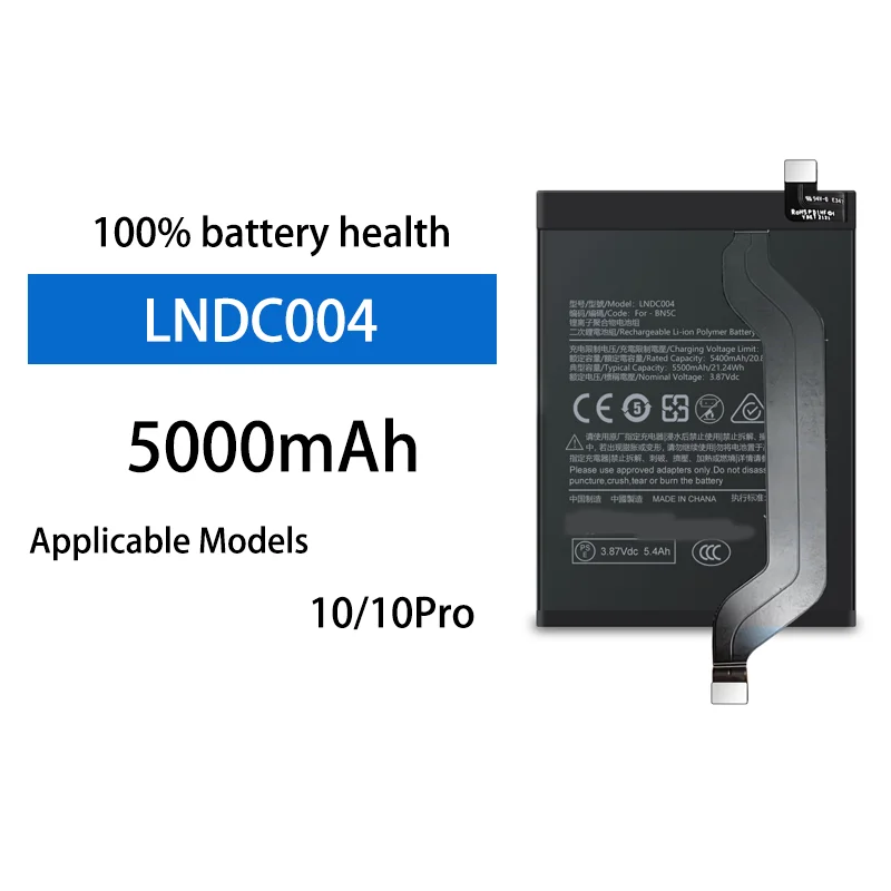 

5000mAh High Capacity Replacement Battery For Redmi Note 10 Note 10 Pro 10P Mobile Phone Repair Parts Safe Reliable